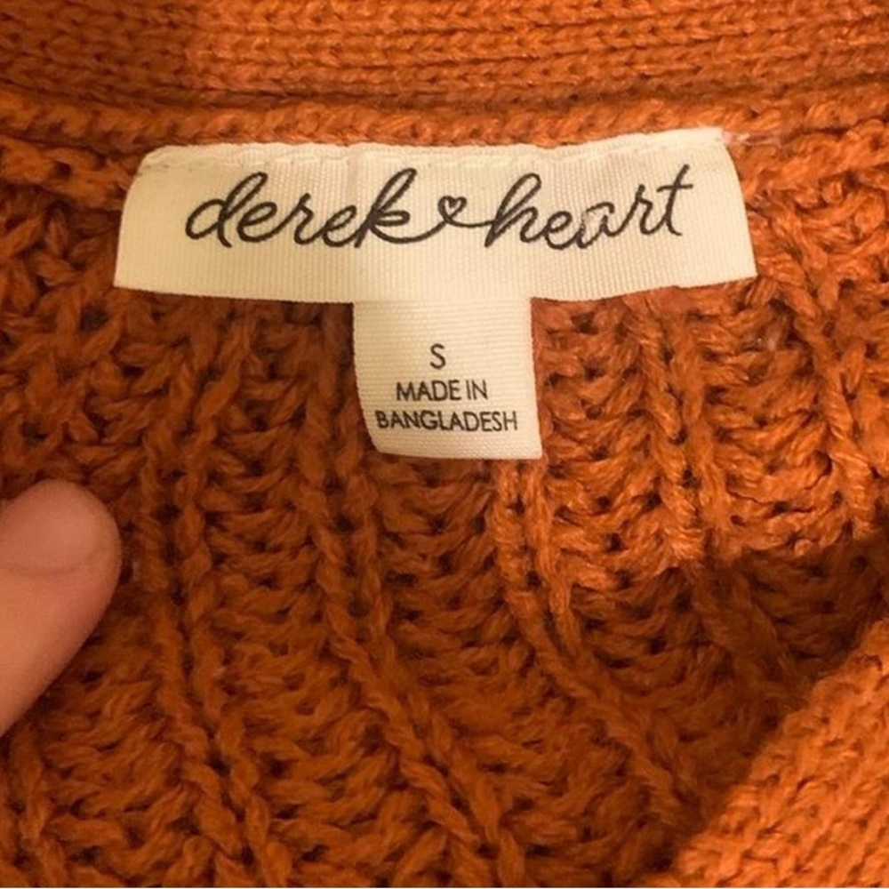 Derek Heart Rust Cable Knit Cardigan - Picture 2 of 2